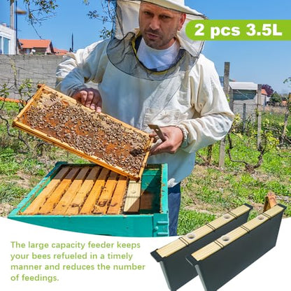 2 Pack 3.5L Bee Feeders, Deep Beehive Frame Feeder for Beekeeping Feeding Equipment Bee Tools Beehive Supplies - size: 2PCS 3.5L