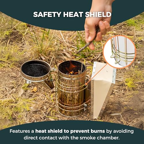 SunVara Bee Smoker Stainless Steel Heat Shield High Standard 11" - style: Smoker