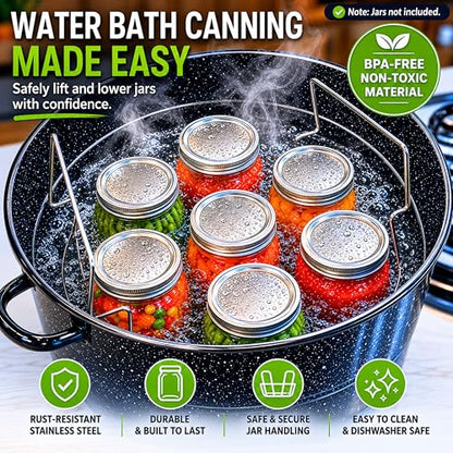 Supa Ant Blue Canning Supplies Starter Kit-10 pc Canner Accessories with Canning Rack for Jars, XL Ladle, Wide Mouth Jar Funnel, Jar Lifter & Wrench, Bubble Popper/Measurer, Lid Lifter, Kitchen Tongs - color: Blue