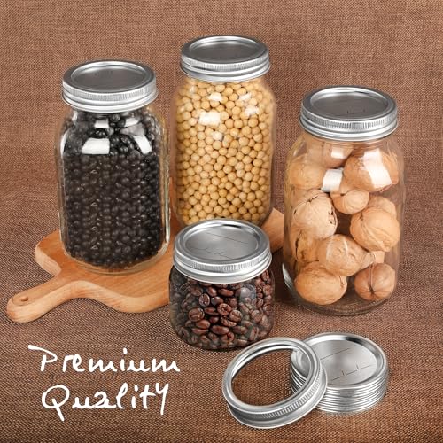 EWPJDK 56PCS Canning Lids with Rings For Mason Regular Mouth, Jars Lids With Rings/Bands Mason Jars For Canning Food Fruits DIY Food Grade Material(70mm, 28Lids + 28Rings for Regular Mouth Jar) - size: 70mm