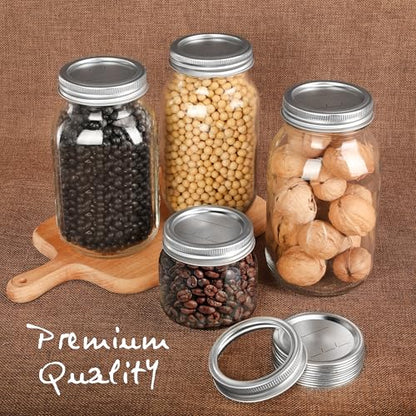EWPJDK 56PCS Canning Lids with Rings For Mason Regular Mouth, Jars Lids With Rings/Bands Mason Jars For Canning Food Fruits DIY Food Grade Material(70mm, 28Lids + 28Rings for Regular Mouth Jar) - size: 70mm