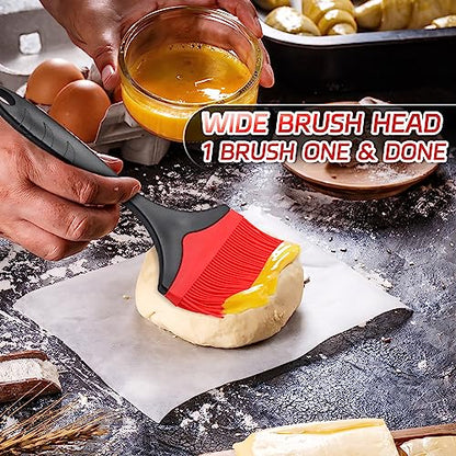 Large Silicone Basting Pastry Brush - 3.95inch Extra Wide Silicone Basting Brush for Grilling,Heat Resistant Brushes Spread Oil Butter Sauce for Cooking Baking BBQ,Dishwasher Safe,Set of 2