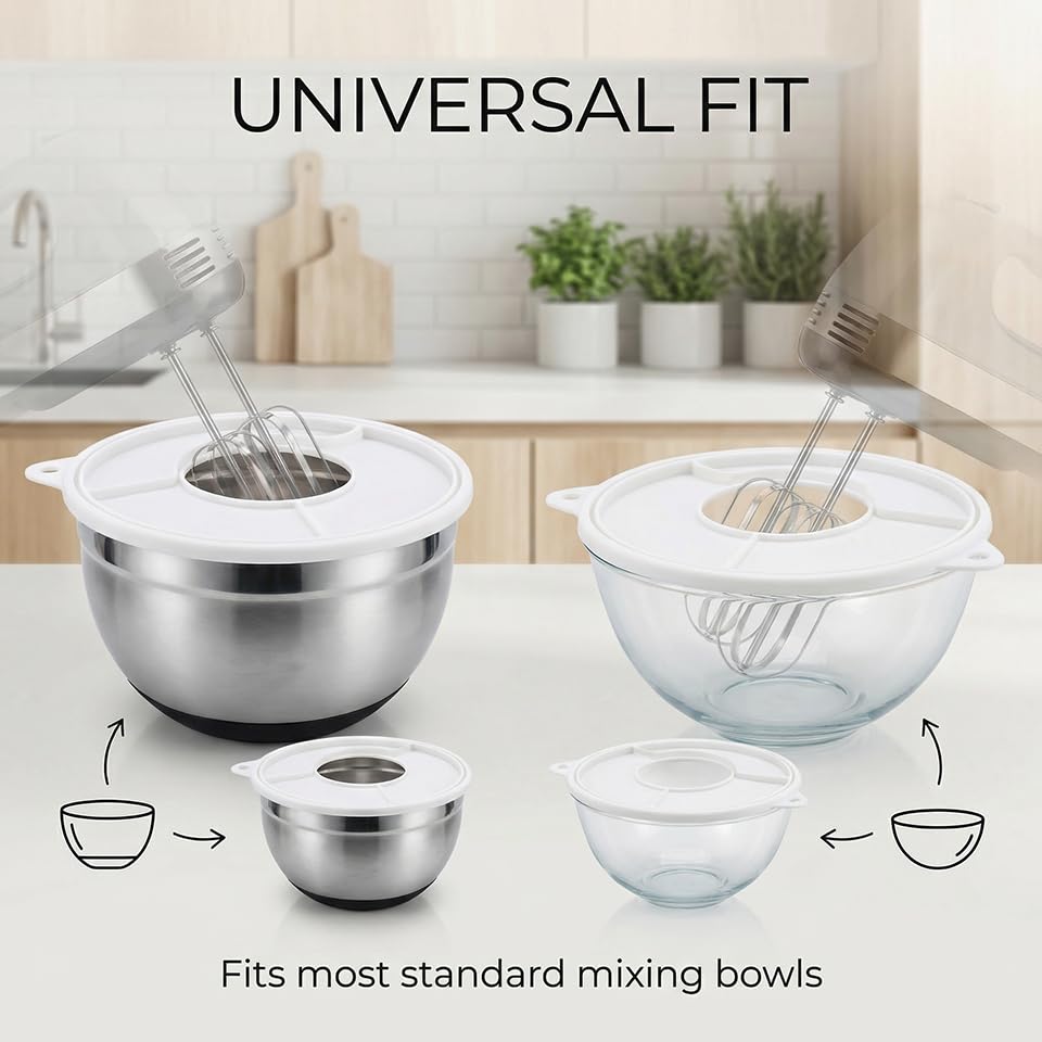 3PC Silicone Flour Funnel for Kitchen Aid Mixer Kitchen Aid Bowl Covers Mixer Bowl Cover,Kitchen Aid Bowl Cover Prevents Food from Spilling Over,Funnel for Kitchen Aid Mixer Foldable Wide Mouth Design - color: 3Pack