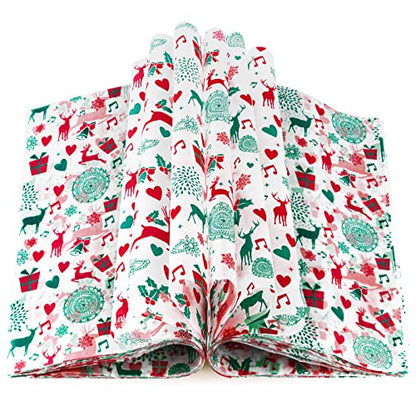 100 Pcs Christmas Wax Paper for Food, Wax Paper Sheets Deli Paper Sandwich Wrap Candy Cookies Wraps, Waterproof Oil-proof Picnic Basket Liners with Reindeer Pattern for Kitchen Handmade Food - color: Reindeer