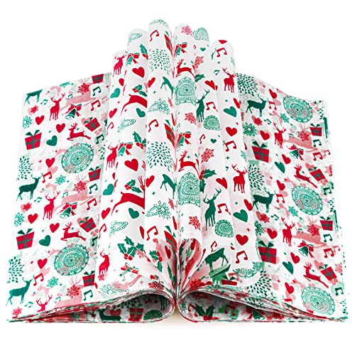 100 Pcs Christmas Wax Paper for Food, Wax Paper Sheets Deli Paper Sandwich Wrap Candy Cookies Wraps, Waterproof Oil-proof Picnic Basket Liners with Reindeer Pattern for Kitchen Handmade Food - color: Reindeer