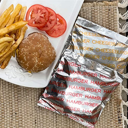 Printed Foil Hamburger and Cheeseburger Bags - 50 Each - Silver Red Yellow (Pack of 2) - size: One Size (Pack of 2)