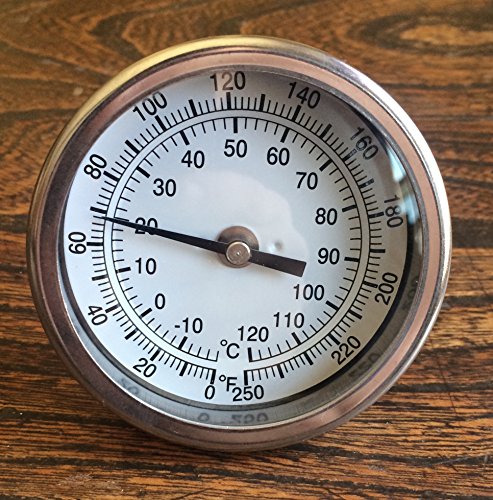3" Dial 2.5" Stem 1/2" NPT Threaded Stainless Steel Thermometer Moonshine Still Condenser Brew Pot Mash Tun