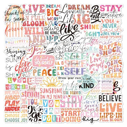 50 Holographic Motivational Quote Stickers – Inspirational Positive Life Affirmations for Scrapbook, Laptop, Water Bottle, Journal – Uplifting Quotes for Self-Care, Encouragement, Daily Motivation - color: Holographic Quotes