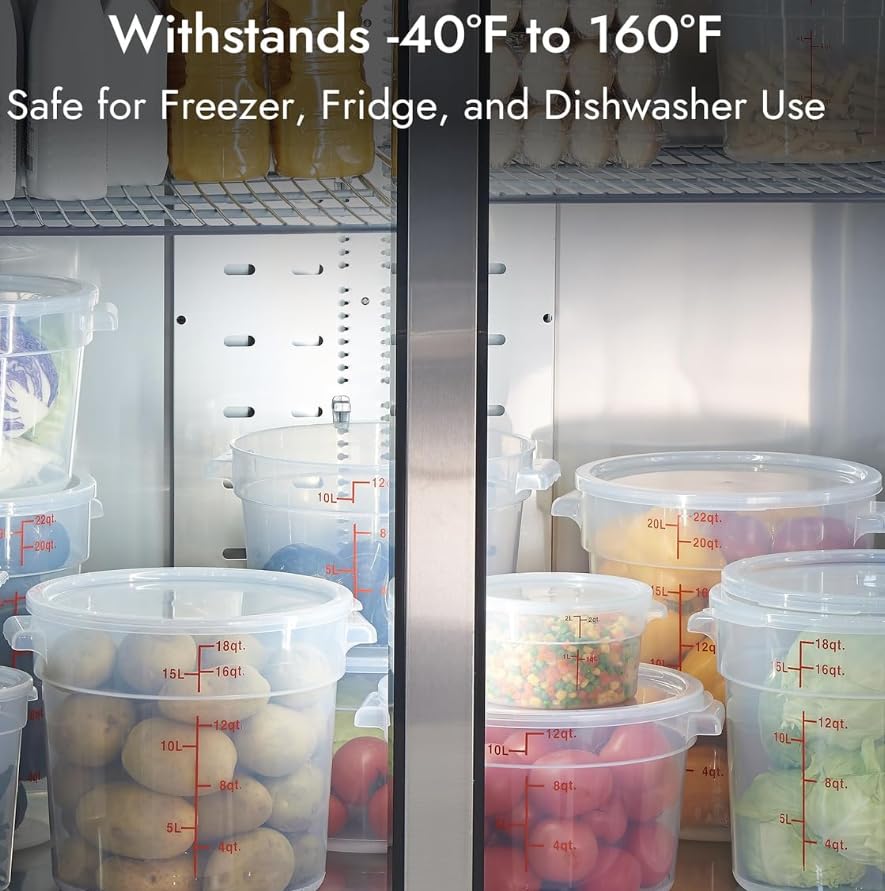 Ultra-Durable, 4 Quart Food & Fermentation“Container + Airtight Lid Set”(2 Pack) BPA-Free Storage for Kimchi, Pickles, Bulgogi, Ribs,Made in USA