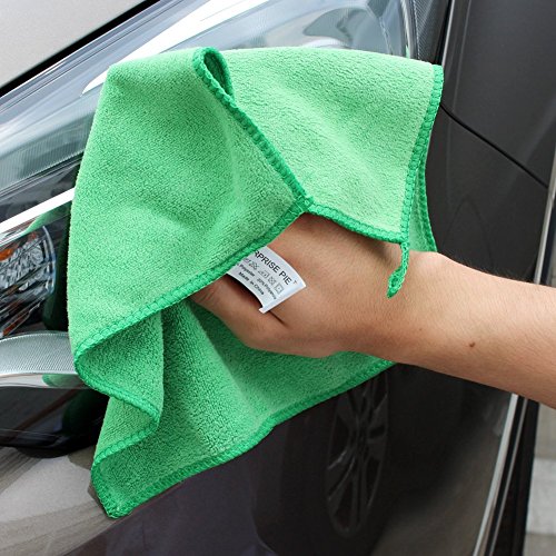 Ultra Absorbent 400 GSM Microfiber Cleaning Cloths, Thick Lint Free Reusable Towels for Kitchen, Glass, Car Detailing, Appliances & Household Cleaning, 12 Pack 12"x12" Green - color: Green