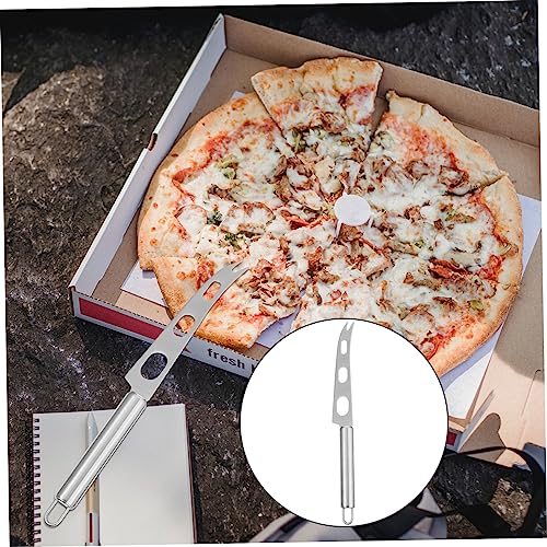 BESPORTBLE 2pcs Stainless Steel Cheese Knife Ergonomic Butter Spatula and Pizza Cutter Kitchen Baking Tool for Easy Spreading and Slicing