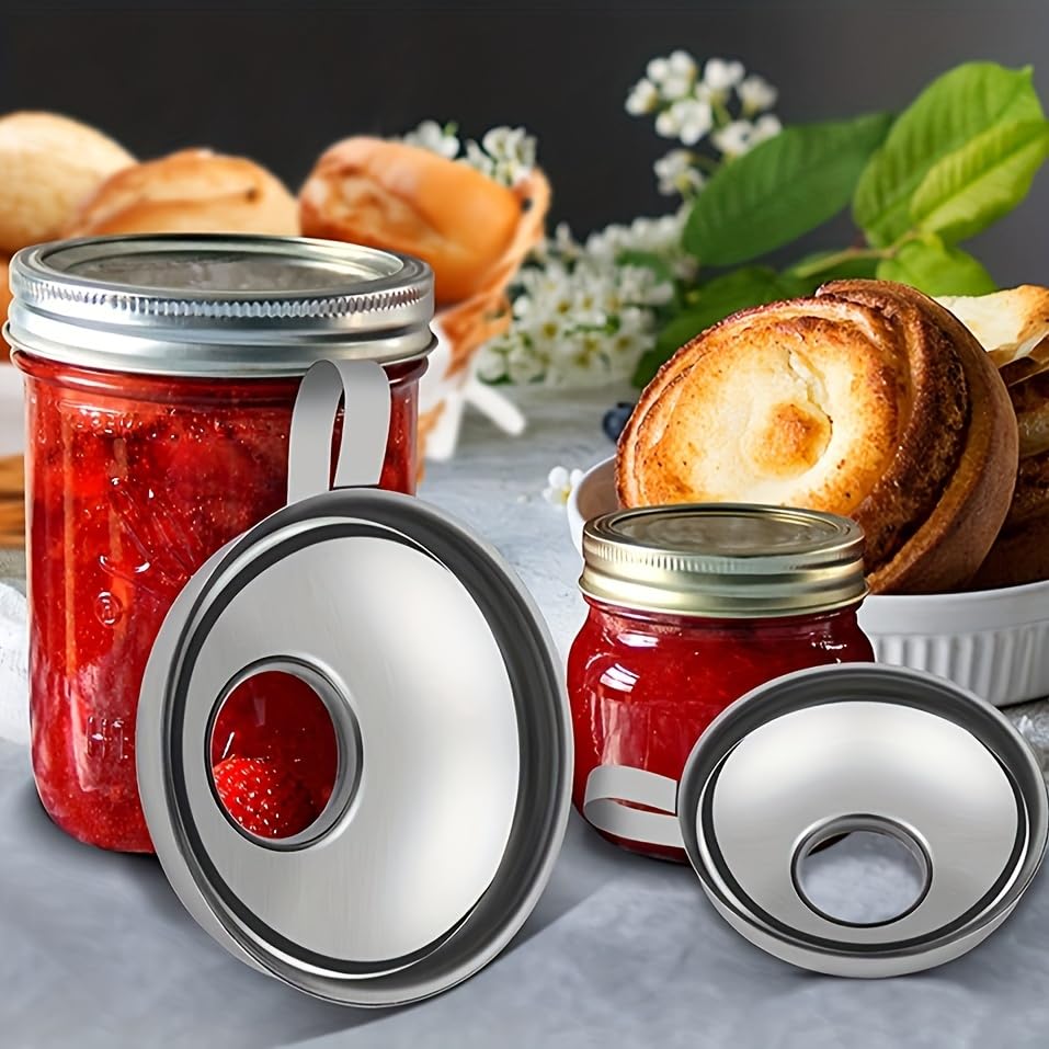 2Pcs Stainless Steel Mason Jar Funnel Set, Wide Mouth Canning Funnels Large & Small Size for Kitchen Daily Use - Home Brewing and Food Storage - size: Large+Small