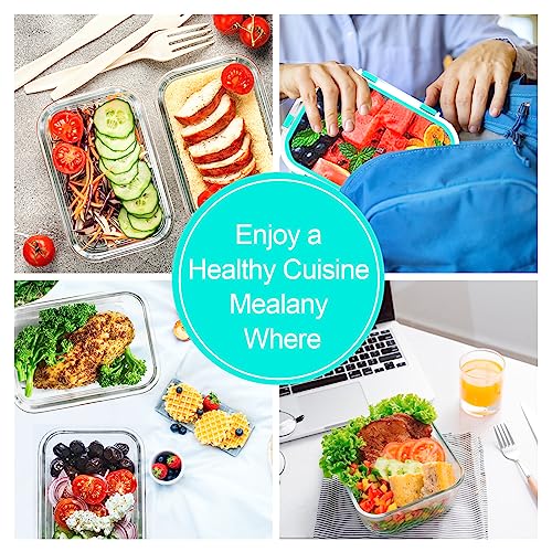 VERONES 10Pack Glass Meal Prep Containers, Airtight Glass Lunch Containers,Stackable Glass Food Storage Containers Set with Lids,Exclusive of BPA, for Microwave,Oven, Freezer&Dishwasher Friendly,Green - color: Green