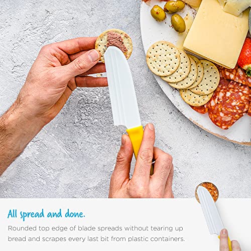 Dreamfarm Knibble Non-Stick Cheese Knife with Built-In Fork - Red | Slices hard and soft cheeses, spreads condiments, with barbed fork for serving and sharing charcuterie, 9" - color: Red