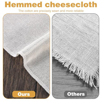 48 Pcs 20 x 20 Inches Cheese Cloths Bulk, Grade 100 Hemmed Cheesecloth for Straining, Unbleached Cotton Muslin Cloth Reusable for Cooking Baking Juicing Cheese Making