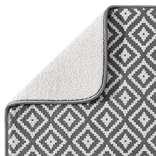 SUBEKYU Microfiber Dish Drying Mat for Kitchen Counter, Absorbent Dishes Drainer/Rack Pad for Countertop, 19.2 by 15.8 Inches (Rhombus), Grey, 1 Pack - color: Dark Grey 1P 19.2*15.8