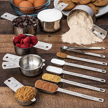 Hudson Essentials Stainless Steel Measuring Cups and Spoons Set (14 Piece Set) - size: 14 Piece Set