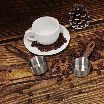 4Pcs 1/8 Cup Measuring Cup, 30ml Scoop, Stainless Steel Measuring Cups, Coffee Scoops, Measuring Scoops Tablespoon Measure Spoon, Short Handle & Long Handle Cooking Measuring Scoop(30ML) - color: 4 Pcs/Set