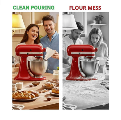 Flour Funnel for KitchenAid Mixer 5Qt, Food-Grade BPA-Free, Dishwasher Safe No-Mess Baking Tool, Easy Pour Accessory ngredients Safely and Easily. (5 Qt) - color: 5 Qt