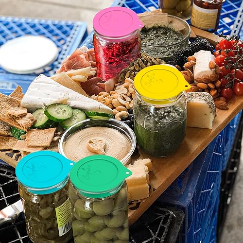 Sophico Silicone Fermenting Lids, Waterless Airlock Fermentation Tops Mason Jar Lid Fermenter Caps for Pickles, Kimchi, and Fermented Probiotic Food - 4 Pack, Wide Mouth (Jars Not Included) - color: MIX-WIDE MOUTH