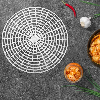 2pcs Plastic Pickling Mesh Plate: 12" Vegetable Fermentation Press for Canning Jars - Fermenting Tamper Tool for Kimchi Sauerkraut Pickled Chili - size: 30.00X30.00X1.50CM