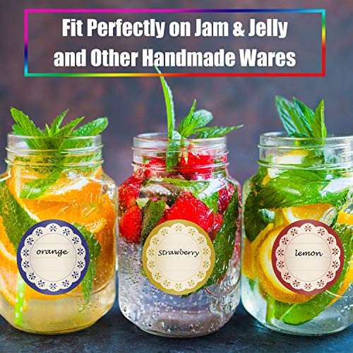 Outus 240 Pieces Canning Labels for Mason Jars 2 Inch Round Shaped Stickers Jar Lid Sticker Multicolor Meal Label for Back to School Supplies Home Glass Bottle Canned Kitchen Organization