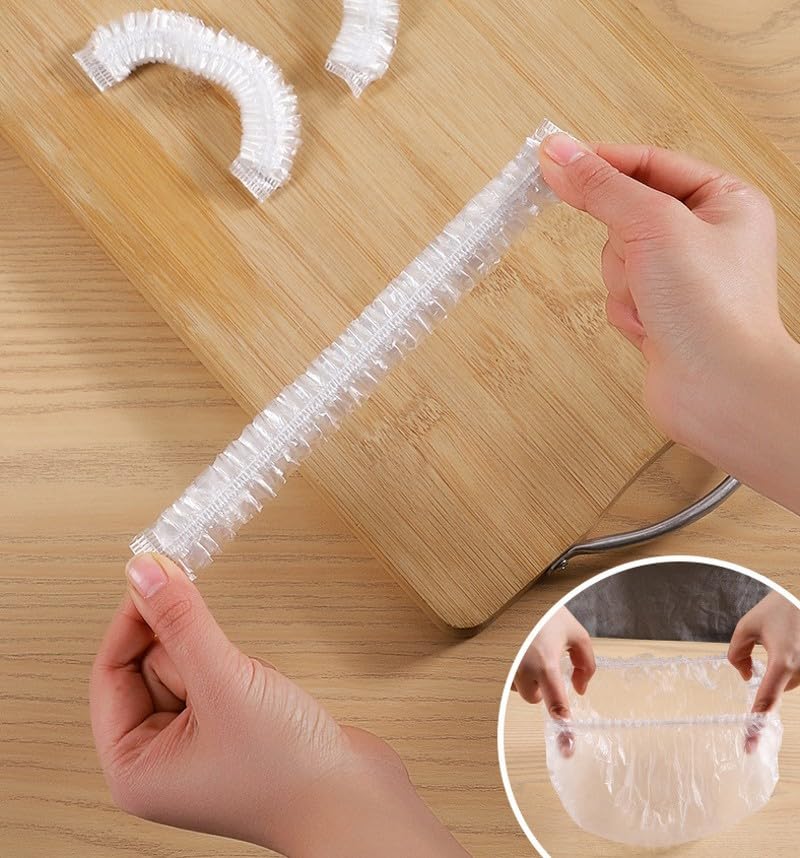 Disposable Food Cover Food Grade Plastic Elastic Food Lids Wrap Bags Refrigerator Fresh-keep Bag for Fruit Vegetable,14-35cm (50PCS) - color: 50PCS