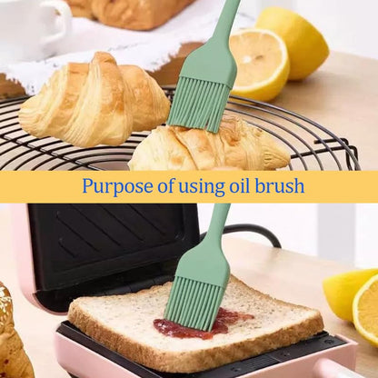 Kitchen Oil Paint Spread Brushes Set Pastry Food Basting Brush for Cooking Barbecue Baking Green Dishwasher Safe Silicone Oil Butter Sauce Brush 2Pcs Heat Resistant Food Brushes Kit - color: Green