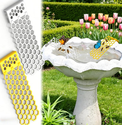 2pack Plastic Honeycomb Bee Water Feeder Ladder – Insect Drinking Station for Hive, Beehive, Pollinator Garden, and Beekeeping Supplies – Durable, Easy-Clean (Yellow+White) - color: yellow+white