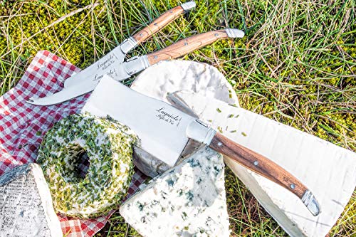 Laguiole Style De Vie Cheese Knives, Luxury Line, Olive Wood, Set of 3 Pieces, Giftbox Included - size: Small
