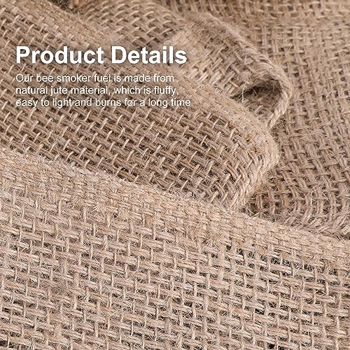 DECOHS 2 Pound Burlap Bee Smoker Fuel Jute Burlap Smoker Fuel for Beekeeping Easy to Light Hive Smoker Fuel, Long Continuous Burn, Produces Light, Cool Smoke