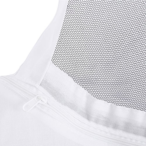 Beekeeping Protective Jacket Suit for Adult Beekeepers – Soft, Sturdy & Comfortable White Full-Body Coverall with Elastic Cuffs and Ventilated Hood, Fit for Standard Beekeeping Tools