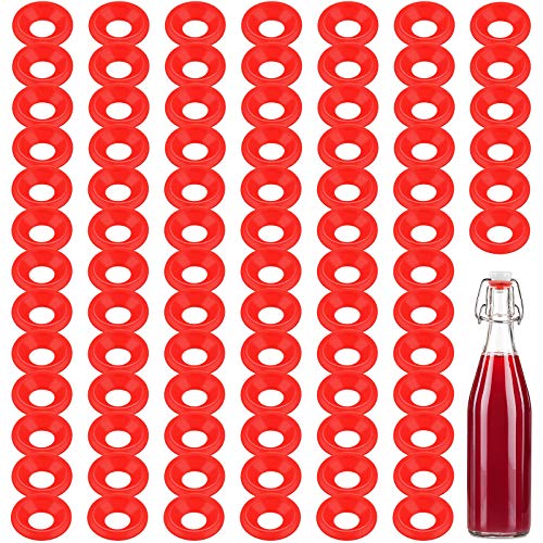 70 Pieces Silicone Rubber Gaskets Washer for Swing Flip Bottles Swing Top Washers Leak-proof Seals Compatible with Grolsch Bottle Home Brew Beer Soda Bottle Sealing Use