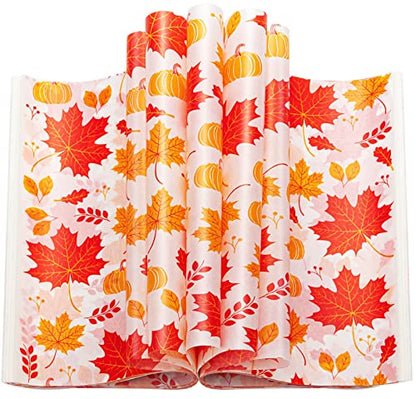 100 Pcs Thanksgiving Day Wax Paper Food Wraps - Sandwich Wrap Paper Deli Wraps, Waterproof Oil-proof Picnic Basket Liners with Maple Leaf Pattern for Kitchen Handmade Food - color: Maple Leaf