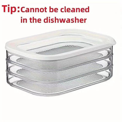 Fridge Food Storage Containers with Sealed Lid for Bacon Meat Vegetables Butter Kitchen Organizer for Refrigerator Freezer Pantry Meal Prep & Daily Food Storage