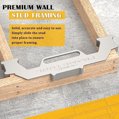 Framing Tools,16 Inch On-Center Stud Layout Tool,100% Cast Aluminum Framing Spacing Tool,Premium Wall Stud Framing Tool,Precision Measurement Jig Tool For Framing Wall (2 Pack) - size: 2 Pack
