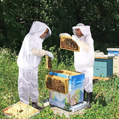 Bee Suits Bee keeper Suit for Men Women Sting Proof Beekeeper with Glove &Ventilated Hood Bee Keeping Starter kit & Beekeeping Supplies - size: Adult-XL
