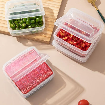 1pc Reusable Rectangular Cheese Storage Box with Hinged Lid Multi Purpose Refrigerator Container Food Storage