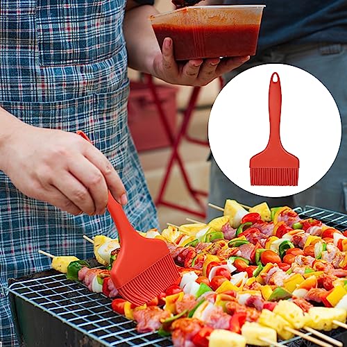 Silicone Basting Brush, Large BBQ Pastry Brush for Cooking, Extra Wide Basting Brush for Grilling Cooking Baking, Kitchen Brush Heat Resistant BBQ Food Brush for Sauce Butter Oil Marinades(Red)