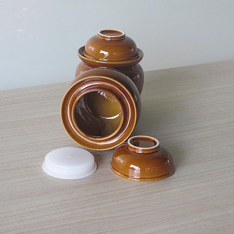 Ceramic pickle jar, mini household clay clay small sealed jar, 500ml fermented clay jar. 2 pieces