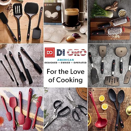 DI ORO Silicone Blender & Jar Spatulas - Heat Resistant Kitchen Utensil Set for Cooking, Mixing, Baking, & Scraping (2pc, Black) - color: Black