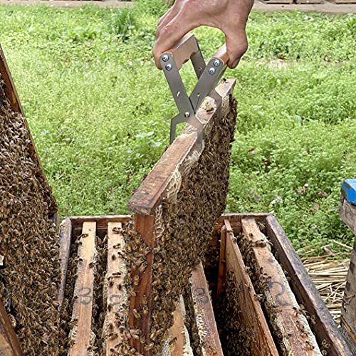 Stainless Steel Frame Gripper -, 2PCS, Beehive Frame Gripper, Frame Clamper, Beehive Frame Holder with Wooden Handle,Beekeeping Tools