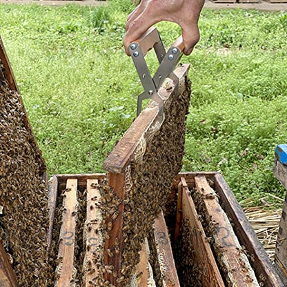 Stainless Steel Frame Gripper -, 2PCS, Beehive Frame Gripper, Frame Clamper, Beehive Frame Holder with Wooden Handle,Beekeeping Tools
