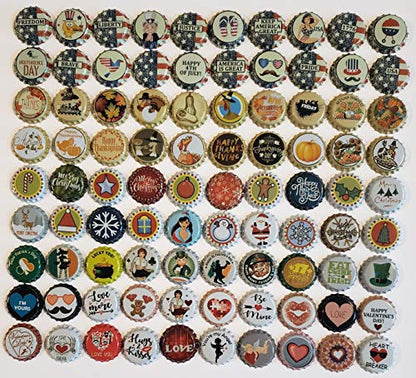 100 Homebrew Beer Bottle Caps for crafts