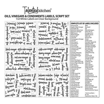 Talented Kitchen Oil Label Stickers for Kitchen Organization - Numbered Expiration Condiment Labels Stickers - White Vinyl 132 Count - color: White