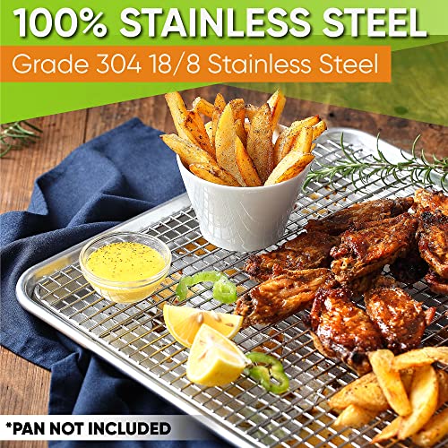 Spring Chef 11.5 x 16.5 Inch Stainless Steel Cooling Racks for Cooling & Baking - Oven Safe - Wire Roasting Racks for Oven Use - Fits Half Sheet Cookie Pan - Dishwasher Safe - Set of 2 - size: 11.5"x16.5", style: 2 Pack