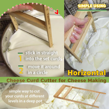 PetriStor Horizontal Cheese Curd Cutter - Cheese Harp & Curd Cutter Artisan Cheese Making Knife (1) - size: 1”