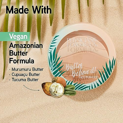 Physicians Formula Murumuru Butter Believe It! Pressed Face Powder, Buildable Coverage with Creamy Finish, Enriched with Amazonian Butters – Translucent - color: Murumuru Translucent