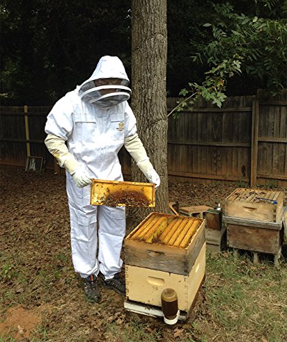 Beekeeping Suit and Bee Family Stickers - Metal Zippers - size: Medium