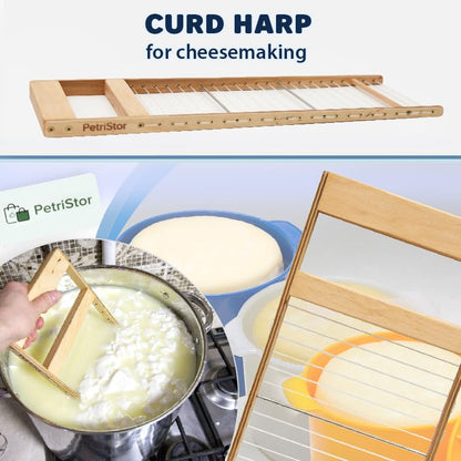 Horizontal Cheese Curd Cutter for Cheese Making Cheese harp Cheese Curd Cutter Artisan Cheese Making Knife (1/2”) - size: 1/2”